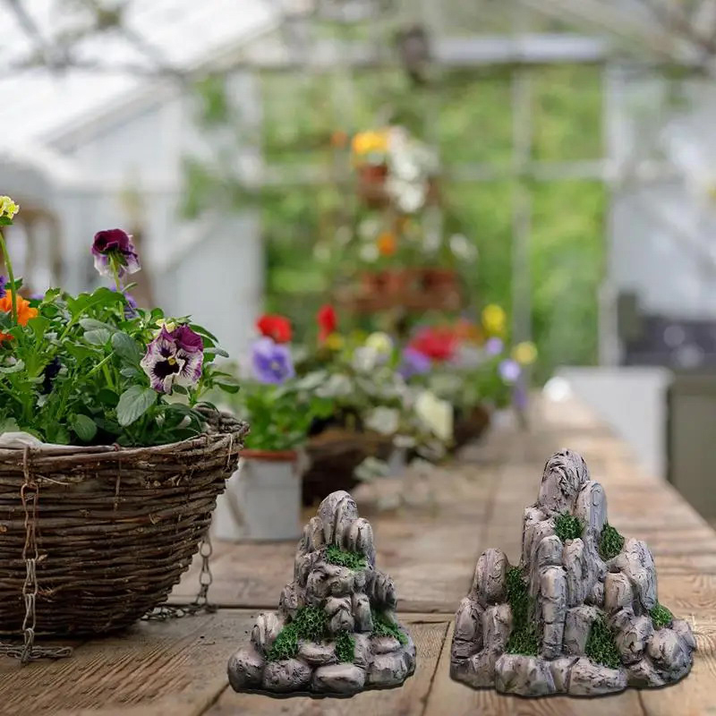 Bonsai Rock Garden - ภูเขาจำลองขนาดเล็ก หินปลอม ตกแต่งบอนไซ ของตกแต่งสวนจิ๋ว ของตกแต่งบ้าน หินสำหรับตู้ปลา