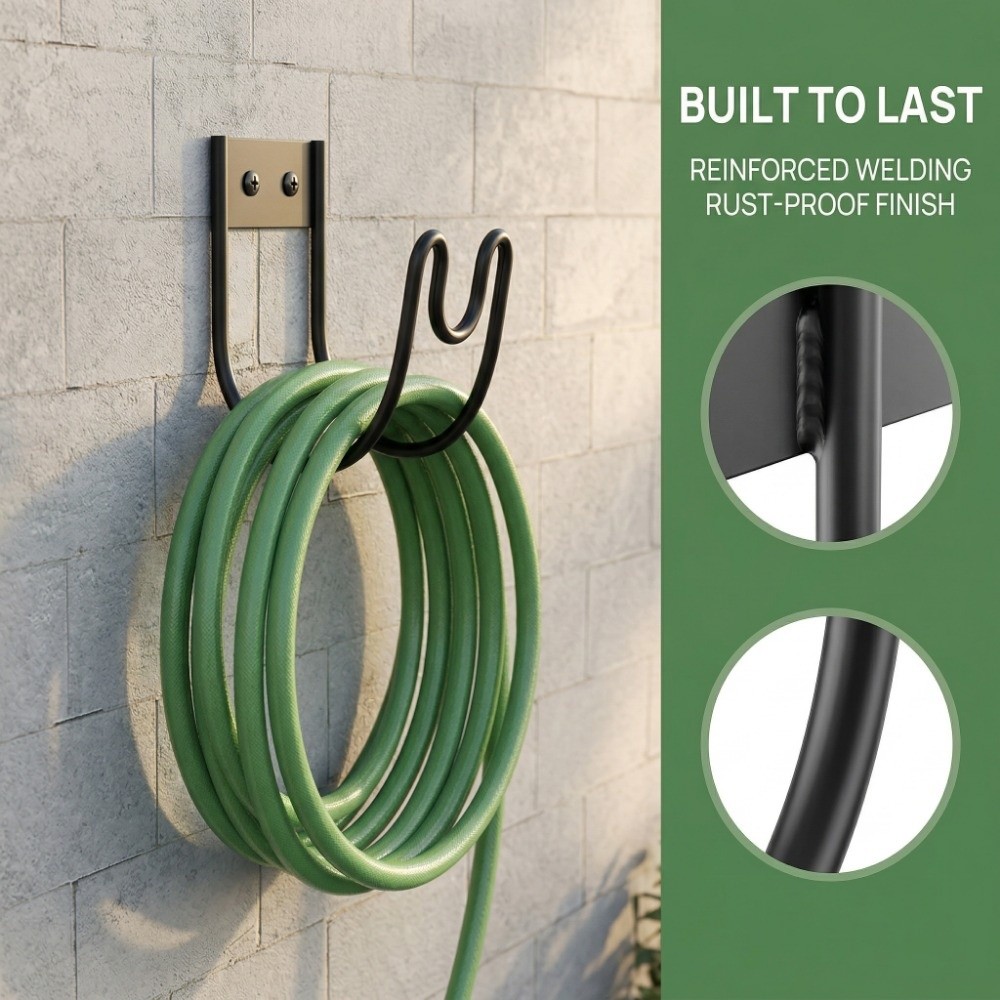 Gardena Hose Flex - ที่แขวนสายยางกันสนิมแบบติดผนัง แข็งแรงทนทาน ขนาดใหญ่พิเศษ ติดตั้งง่าย ที่แขวนสายยางแบบยืดหยุ่นสำหรับสวน