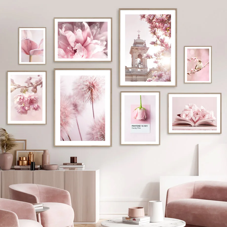 Bonsai Garden Decor - ฤดูใบไม้ผลิสีชมพู Rose Peony SAKURA Dandelion Orchid