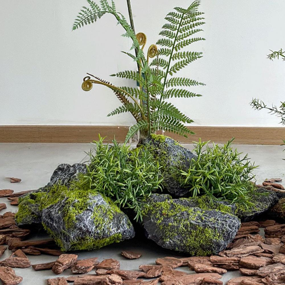 Bonsai Rock Garden - หินจำลองทนทานต่อสภาพอากาศ หินตกแต่งภูมิทัศน์เสมือนจริงสำหรับตู้ปลูกสัตว์น้ำ หินมอสประดิษฐ์สำหรับจัดสวน น้ำหนักเบาสำหรับสวน