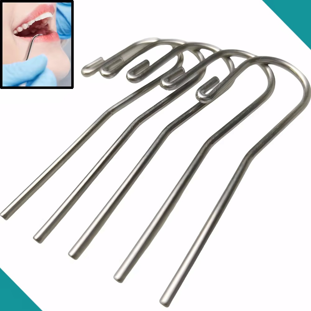 Root Hook Tool - ชุดอุปกรณ์วัดรากฟันสแตนเลส 5 ชิ้น/แพ็ค ตะขอเกี่ยวปากสำหรับวัดตำแหน่งปลายรากฟัน