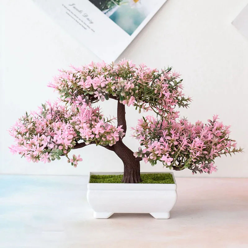 Bonsai Garden Mini - พืชประดิษฐ์บอนไซปลอมดอกไม้ Potted เครื่องประดับสําหรับตาราง Home Hotel Room