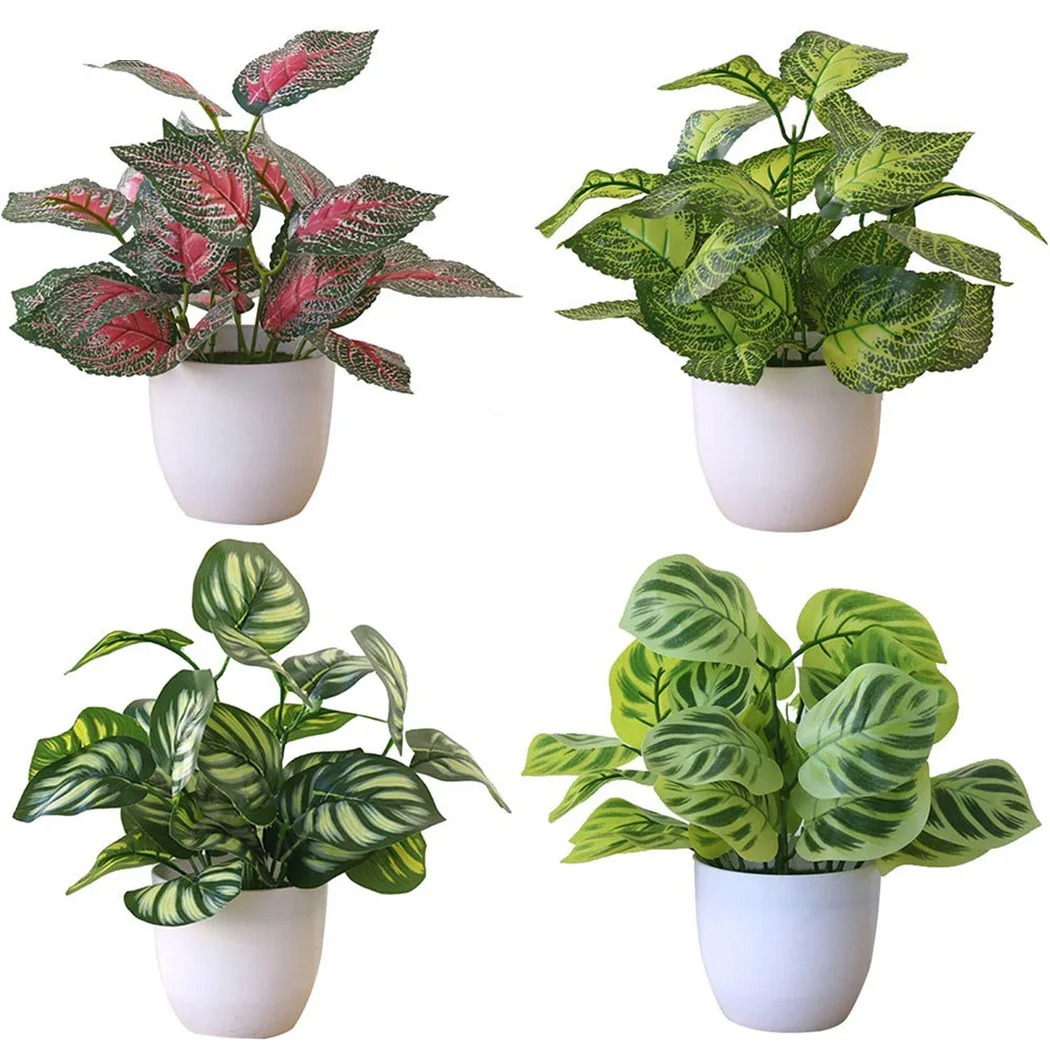 Bonsai Garden Mini - 1PC ประดิษฐ์ใบพืชหม้อบอนไซปาร์ตี้ Mall Home Desktop Office