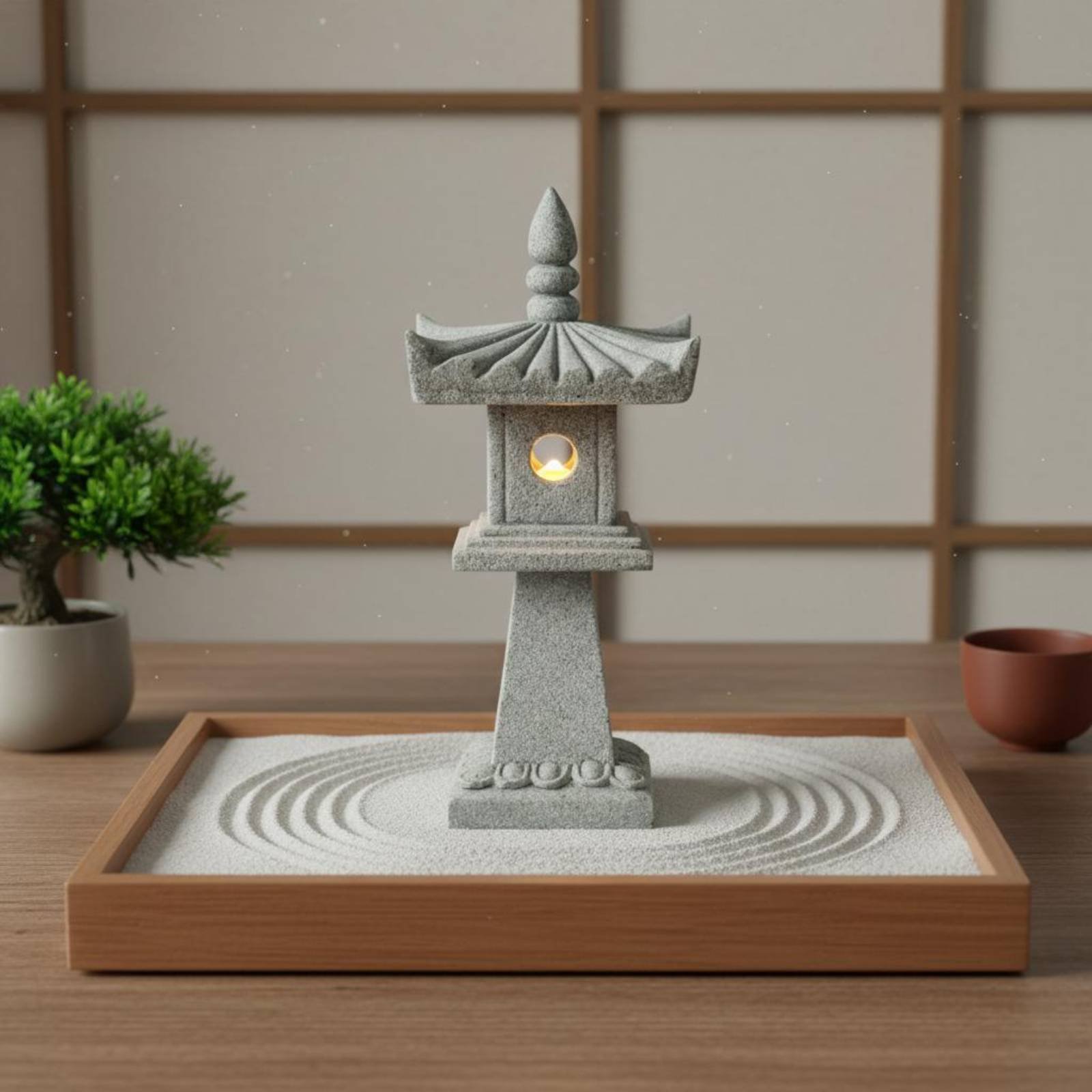 โคมไฟหินจิ๋วสไตล์โบราณ ตกแต่งบ - Bonsai Garden Decor บทวิจารณ์และราคา