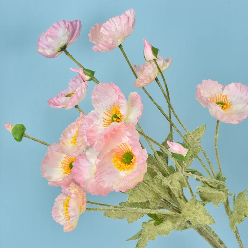 4หัวดอกไม้ประดิษฐ์ Poppy ดอกไม - Bonsai Garden Decor บทวิจารณ์และราคา