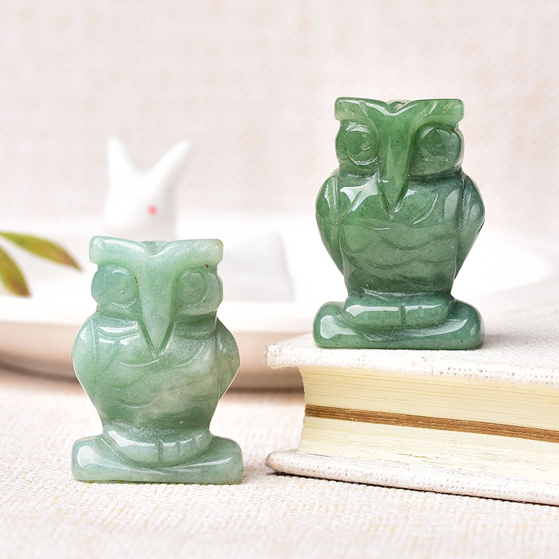 1PC หินธรรมชาติแกะสลักนกฮูกสัต - Bonsai Rock Garden บทวิจารณ์และราคา